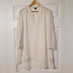 Contemporaine Asymetric Light Cream Tunic Blouse